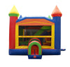 Image of Save on Bounce House Near Me Rainbow Commercial Inflatable Bouncy Castle with Slide Combo and Blower
