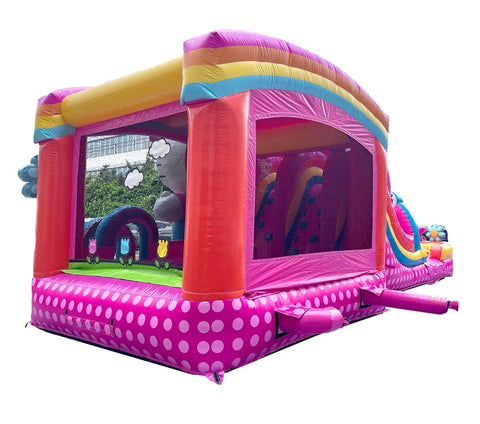 Hello Kitty® Commercial Double Lane Water Slide Bounce House with Blower by POGO Bounce House