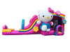 Image of Hello Kitty® Commercial Double Lane Water Slide Bounce House with Blower by POGO Bounce House