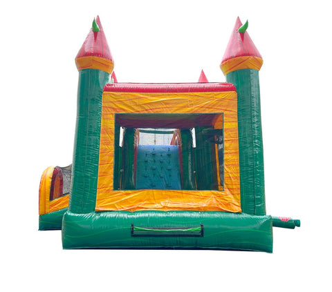 Mega Fire Marble Water Slide Bounce House Combo with Blower and Detachable Pool