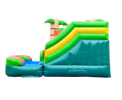 Modular Tropical Water Slide Bounce House Combo with Detachable Pool and Blower