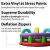 Image of Inflatable obstacle course rental featuring reinforced vinyl stress points and easy deflation zippers for cleanup