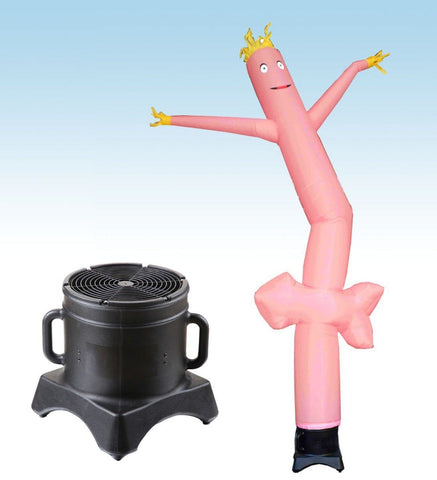 12' Inflatable Tube Man with Blower - Pink Arrow