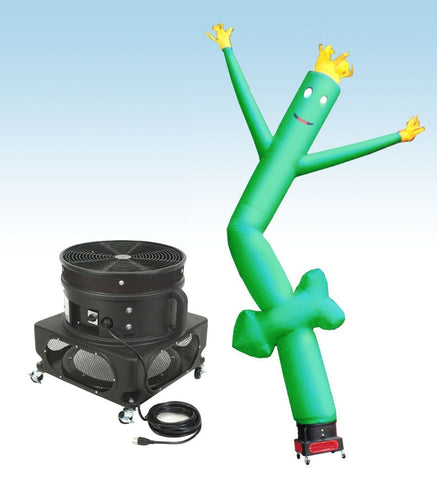 18' Fly Guy Inflatable Tube Man with Blower - Green Arrow