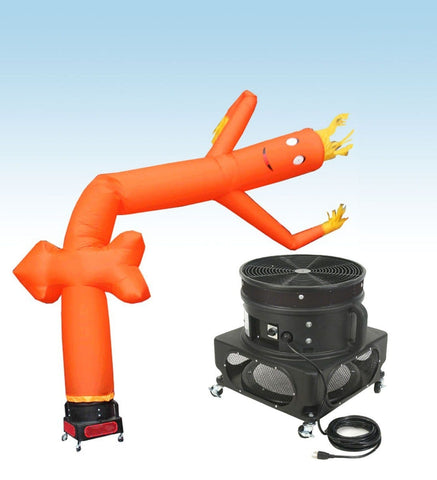18' Inflatable Tube Man with Blower - Orange Arrow