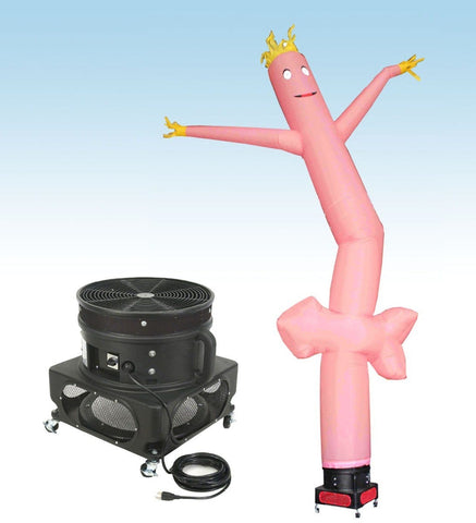 18' Inflatable Tube Man with Blower - Pink Arrow