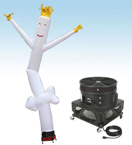 18' Inflatable Tube Man with Blower - White Arrow