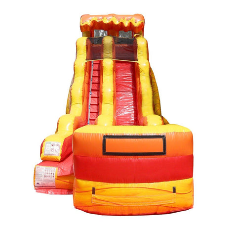 18' Tall Lava Wave Wet/Dry Inflatable Slide with Blower and Detachable Pool