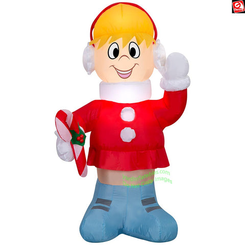 3.5' Gemmy Airblown Inflatable Christmas Karen from Frosty the Snowman w/ Candy Cane