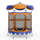 64 Inch Kids Trampoline with Detachable Canopy and Safety Enclosure Net