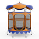 64 Inch Kids Trampoline with Detachable Canopy and Safety Enclosure Net