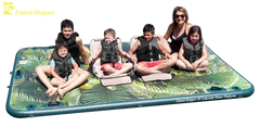 10′ Lakeside Tropical Graphic Series Inflatable Floating Dock and Bouncer Slide