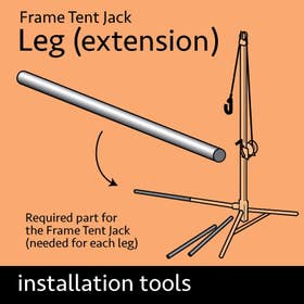 12' Frame Tent Jack Base Extensions - Single Piece Pipe