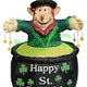 6' St. Patrick's Day Leprechaun In A Pot With Gold Coins by Gemmy Inflatable