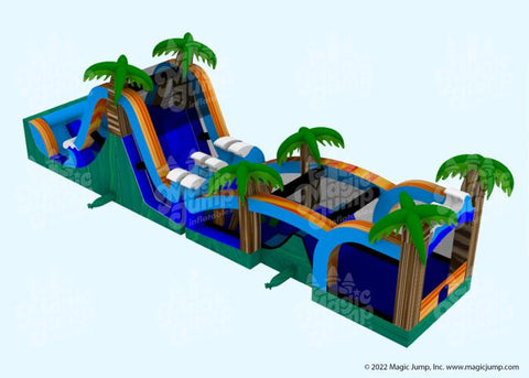 50'H Tropical Obstacle Course Wet or Dry by Magic Jump