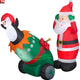 6' Gemmy Airblown Lightshow Santa and Penguin Cannon Scene