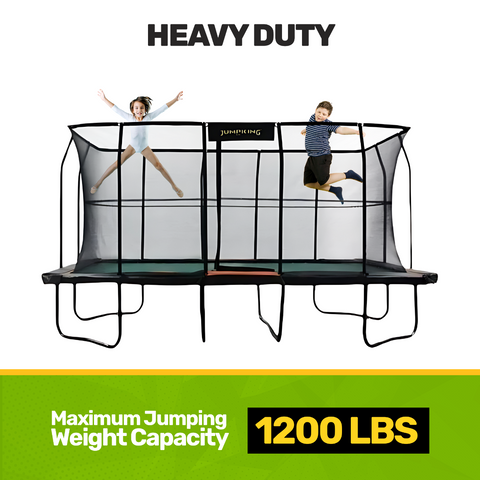 JumpKing Pro-Series 10'x18' Rectangle Trampoline - Outdoor/Indoor Recreational Trampoline with Enclosure Net - Professional Trampoline, Perfect Gift for Kids, Adults, Family for Fun & Fitness