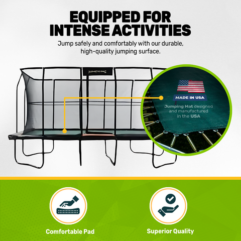JumpKing Pro-Series 10'x18' Rectangle Trampoline - Outdoor/Indoor Recreational Trampoline with Enclosure Net - Professional Trampoline, Perfect Gift for Kids, Adults, Family for Fun & Fitness