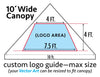 Image of 10' x 10' Premium High Peak Frame Party Tent - White - Custom Printing