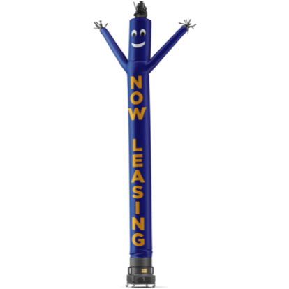 20 Foot Now Leasing Air Dancer Blue and Yellow without Blower