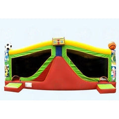 Magic Jump Inflatable Bouncers 15'H Large Sports Combo by Magic Jump 10'H Tunnel Slide Combo by Magic Jump SKU# 15630t