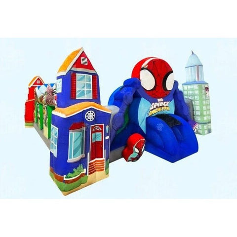 Magic Jump Inflatable Bouncers 16'H Spidey and His Amazing Friends Playground Combo by Magic Jump 16'3"H Spider-Man 50 Obstacle Course Wet or Dry Magic Jump SKU#73309s