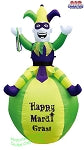 7' Inflatable Mardi Gras Jester On Ball