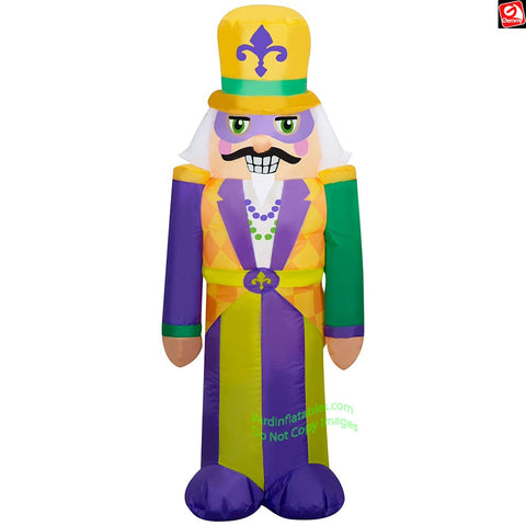 4' Gemmy Airblown Inflatable Mardi Gras Nutcracker