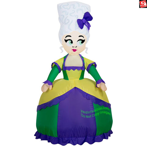 4' Gemmy Airblown Inflatable Mardi Gras Marie Antoinette