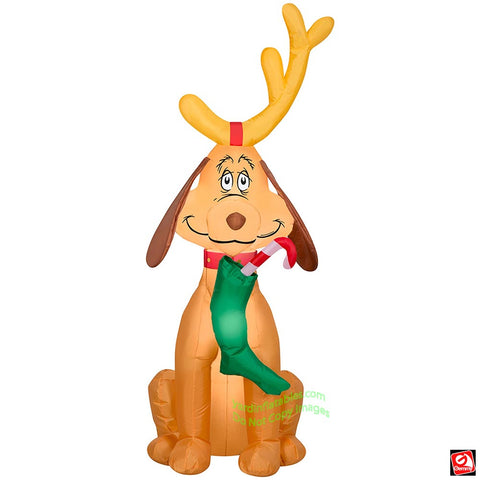 4' Gemmy Airblown Inflatable Christmas Max Holding A Stocking
