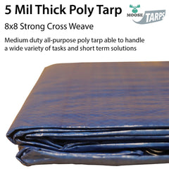 12' x 20' Blue & Silver Multi-Purpose Water Resistant Poly Tarp Cover