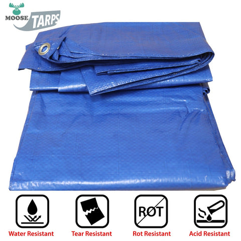 12' x 20' Blue & Silver Multi-Purpose Water Resistant Poly Tarp Cover