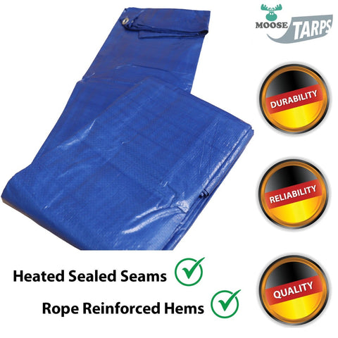 12' x 20' Blue & Silver Multi-Purpose Water Resistant Poly Tarp Cover