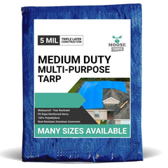 10' x 12' Blue & Silver Multi-Purpose Water Resistant Poly Tarp Cover