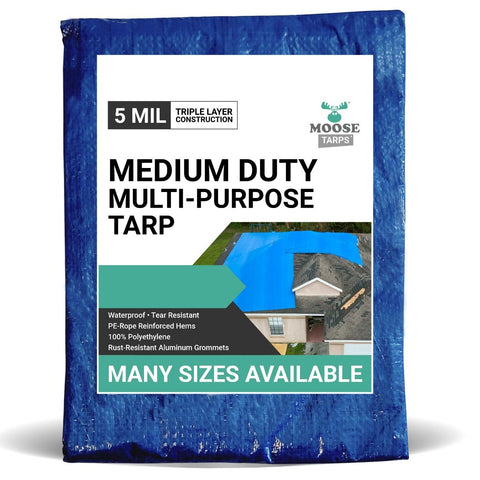 10' x 12' Blue & Silver Multi-Purpose Water Resistant Poly Tarp Cover