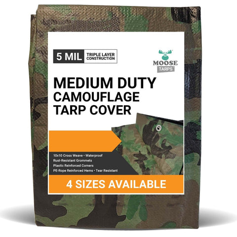 8' x 10' Multi-Purpose Water Resistant Camo Poly Tarp Cover