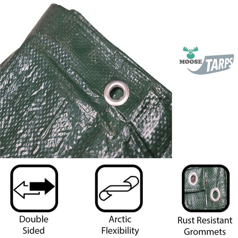 8' x 32' Water Resistant Wood Pile Poly Tarp Cover