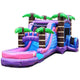 Mega Tropical Purple Marble Water Slide Bounce House Combo with Blower