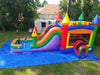 Image of Mega Rainbow Water Slide Bounce House Combo with Blower