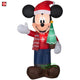 3 1/2' Gemmy Airblown Inflatable Disney's Mickey Mouse Holding Christmas Tree