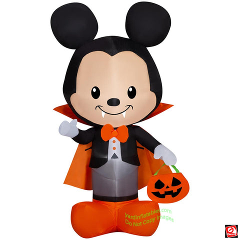 4.5' Gemmy Airblown Inflatable Halloween Stylized Disney Mickey Mouse As Vampire