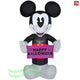 5' Gemmy Airblown Inflatable RETRO Disney Mickey Mouse Holding Happy Halloween Banner