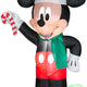 3 1/2' Gemmy Airblown Inflatable Mickey Wearing Santa Hat Holding Candy Cane