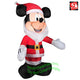 3.5' Gemmy Christmas Mickey Mouse With Santa Beard