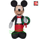 6' Gemmy Airblown Inflatable Mickey Mouse Holding A Christmas Wreath