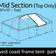 20' x 10' Sectional West Coast Frame Mid Section Extender Top