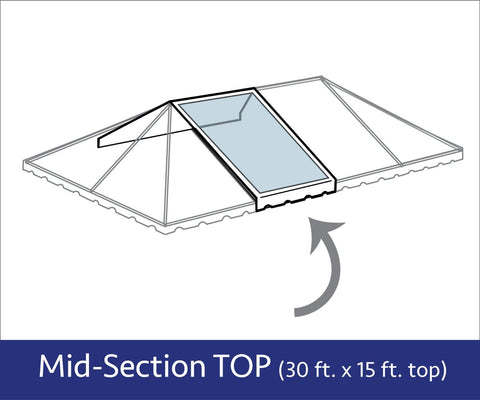 30' x 15' Mid Extender West Coast Frame Top Only - Clear
