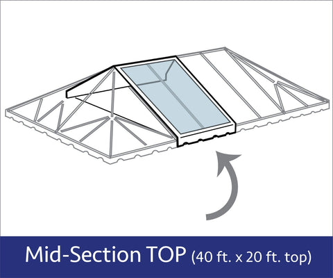 40' x 20' Mid Extender West Coast Frame Top Only, Clear