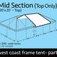 20' x 20' Sectional West Coast Frame Tent Mid Extender Top
