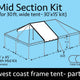 30' x 15' Twin Tube West Coast Frame Tent Top Mid Section Kit